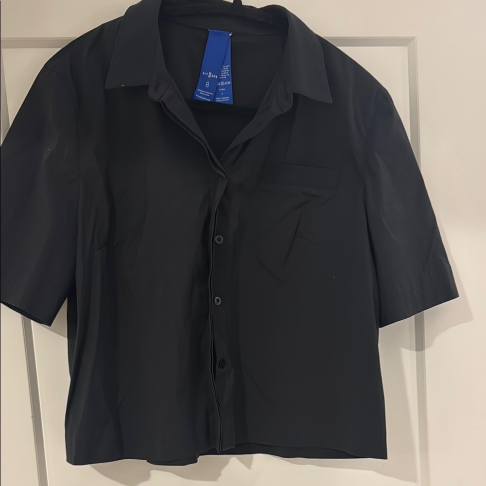 Kit and Ace Black Collared Tee